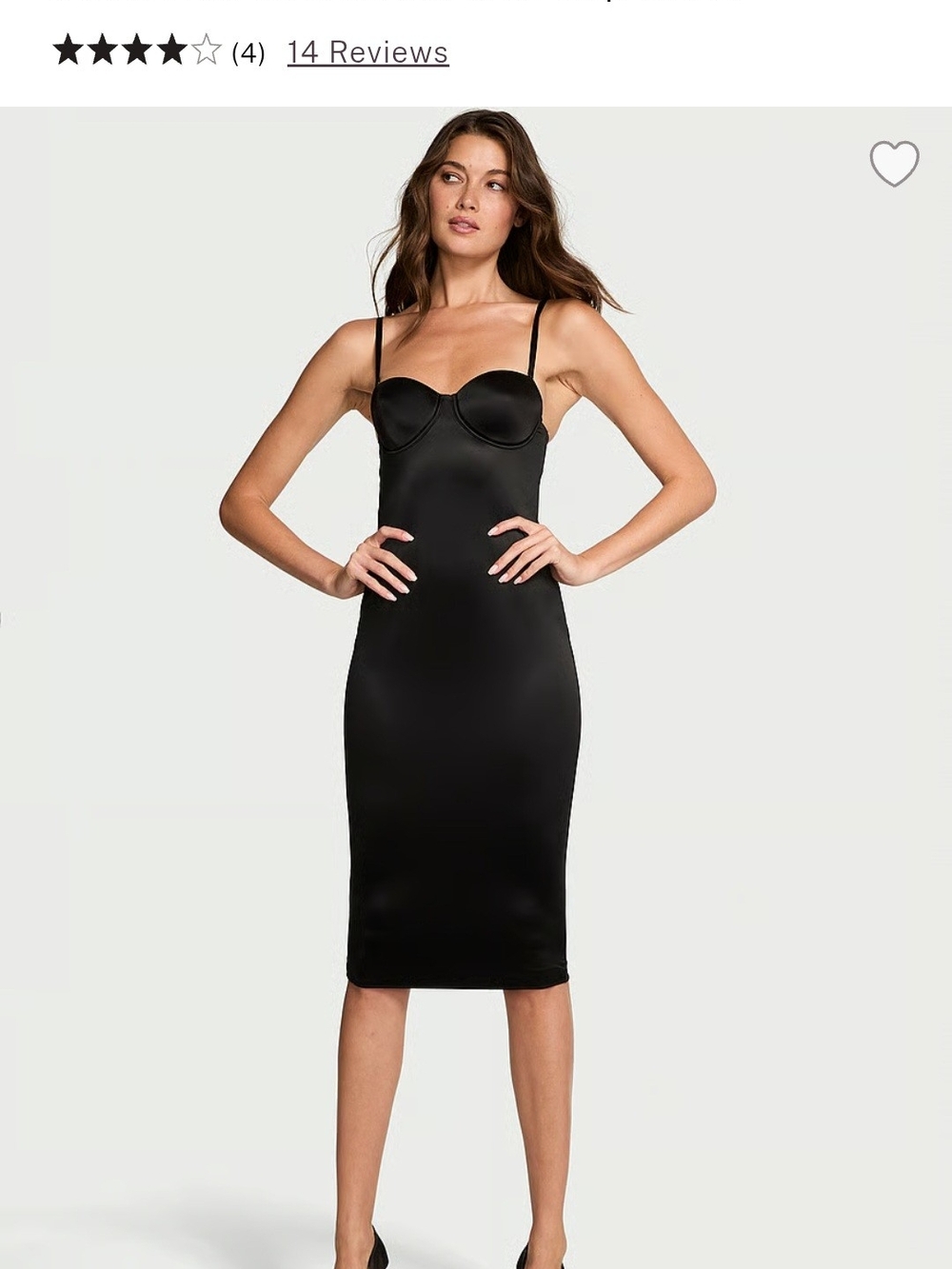 Victoria's Secret Black Satin Midi Slip Dress